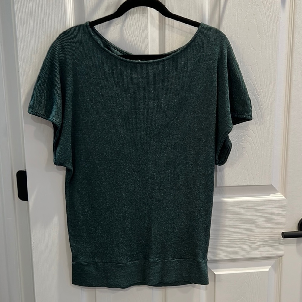 Michael Stars Green Boat Neck Top